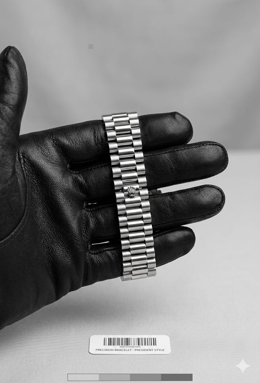 Rolex Pure Black And Silver Stainless Steel Watch – Premium Design